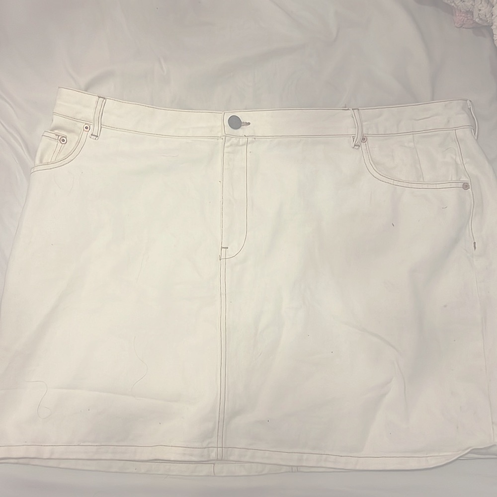 Worn once, ASOS denim white skirt